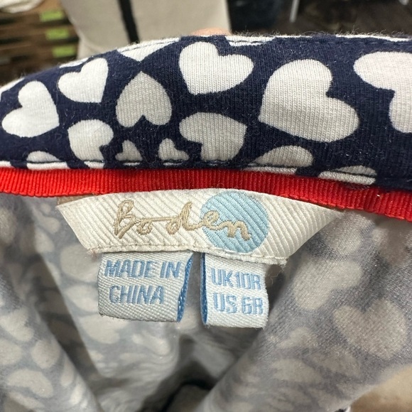 Boden Womens Emmeline Heart Jersey Tshirt Dress Size 6 Blue White - Picture 6 of 7